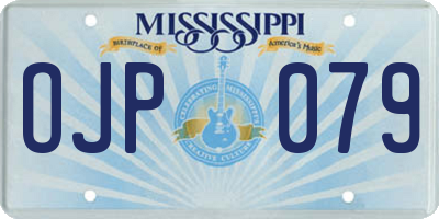 MS license plate OJP079