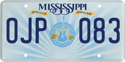 MS license plate OJP083