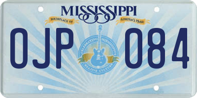 MS license plate OJP084