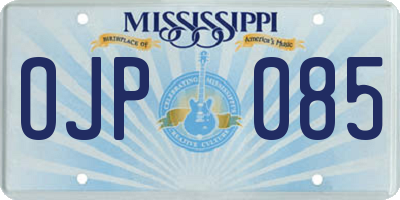 MS license plate OJP085