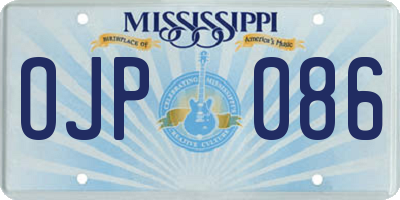 MS license plate OJP086
