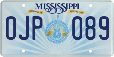 MS license plate OJP089