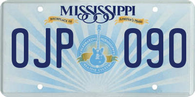 MS license plate OJP090