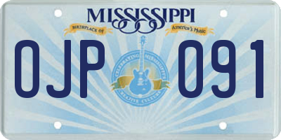 MS license plate OJP091