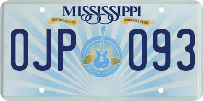 MS license plate OJP093