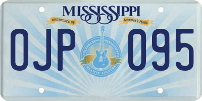 MS license plate OJP095