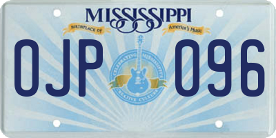 MS license plate OJP096