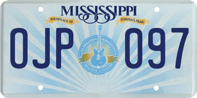 MS license plate OJP097
