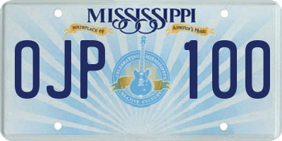 MS license plate OJP100