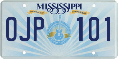 MS license plate OJP101