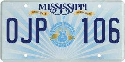 MS license plate OJP106