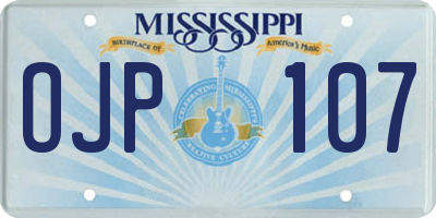 MS license plate OJP107