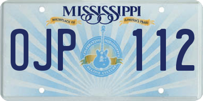 MS license plate OJP112
