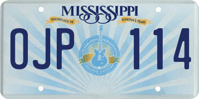 MS license plate OJP114
