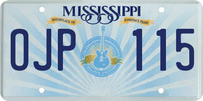 MS license plate OJP115