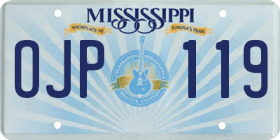 MS license plate OJP119