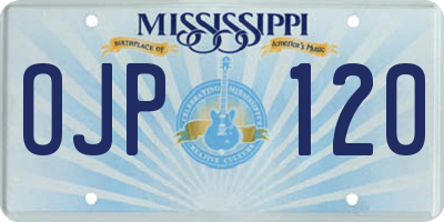 MS license plate OJP120