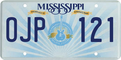MS license plate OJP121
