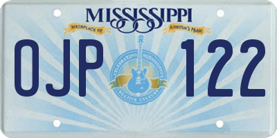 MS license plate OJP122