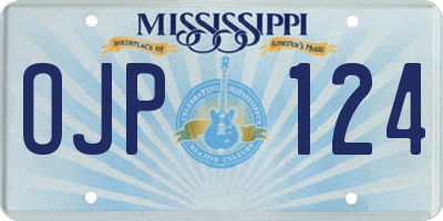 MS license plate OJP124