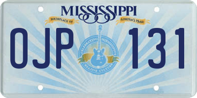MS license plate OJP131