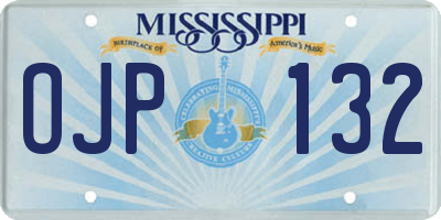 MS license plate OJP132