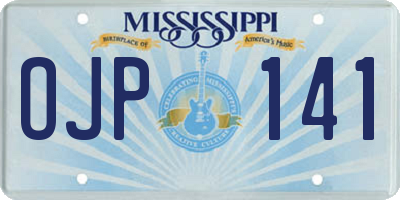 MS license plate OJP141