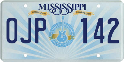 MS license plate OJP142