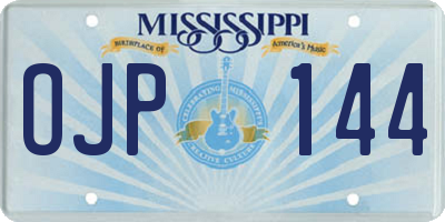 MS license plate OJP144