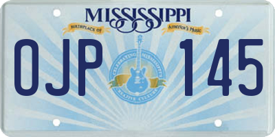 MS license plate OJP145