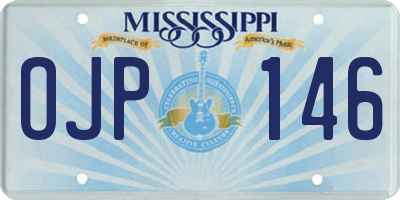 MS license plate OJP146