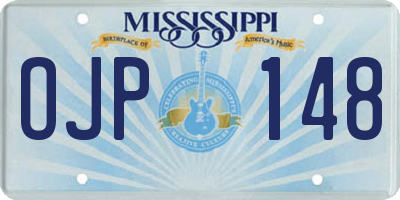 MS license plate OJP148