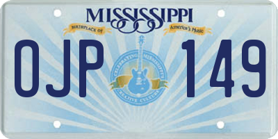 MS license plate OJP149
