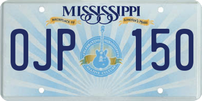 MS license plate OJP150