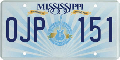 MS license plate OJP151