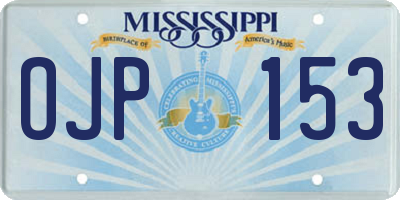 MS license plate OJP153