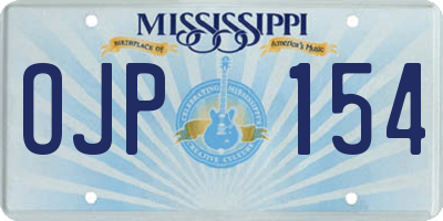 MS license plate OJP154
