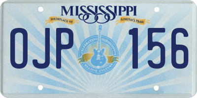 MS license plate OJP156