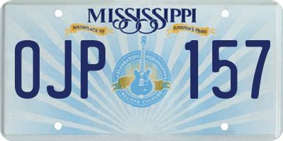 MS license plate OJP157
