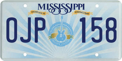 MS license plate OJP158