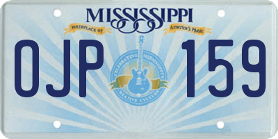 MS license plate OJP159