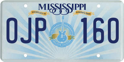 MS license plate OJP160