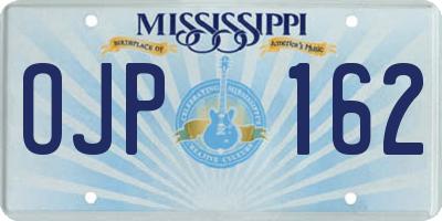MS license plate OJP162