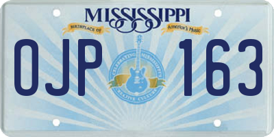 MS license plate OJP163