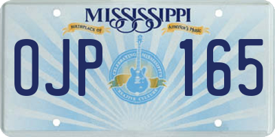 MS license plate OJP165