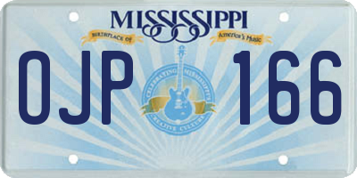 MS license plate OJP166