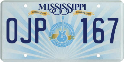 MS license plate OJP167