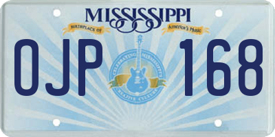 MS license plate OJP168