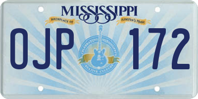 MS license plate OJP172