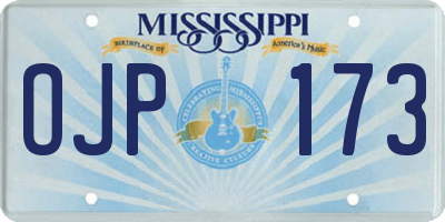 MS license plate OJP173